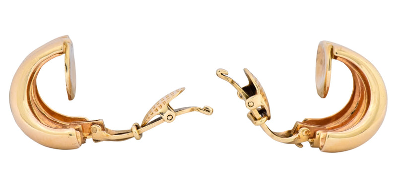 Tiffany & Co. Vintage 14 Karat Gold J Hoop Ear-Clip Earrings - Wilson's Estate Jewelry