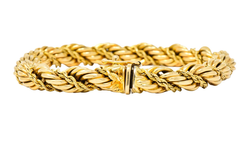 Tiffany Co. Vintage 14 Karat Gold Twisted Rope Bracelet