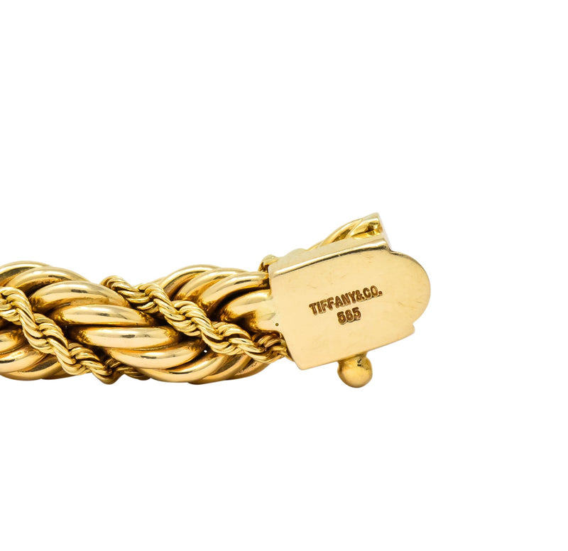 Tiffany & Co. Vintage 14 Karat Yellow Gold Twisted Rope Bracelet - Wilson's Estate Jewelry