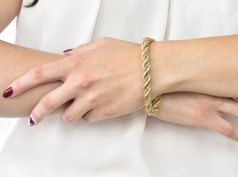 9ct Gold Rope Chain Bracelet | Hurleyburley