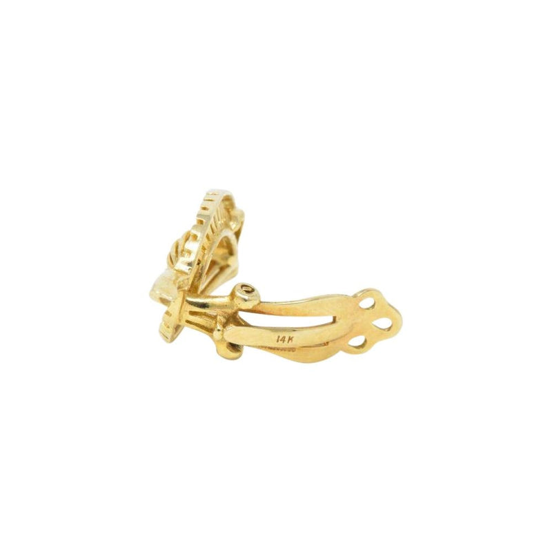 Tiffany & Co. Vintage 14K Yellow Gold Leaf Clip Earrings Wilson's Estate Jewelry