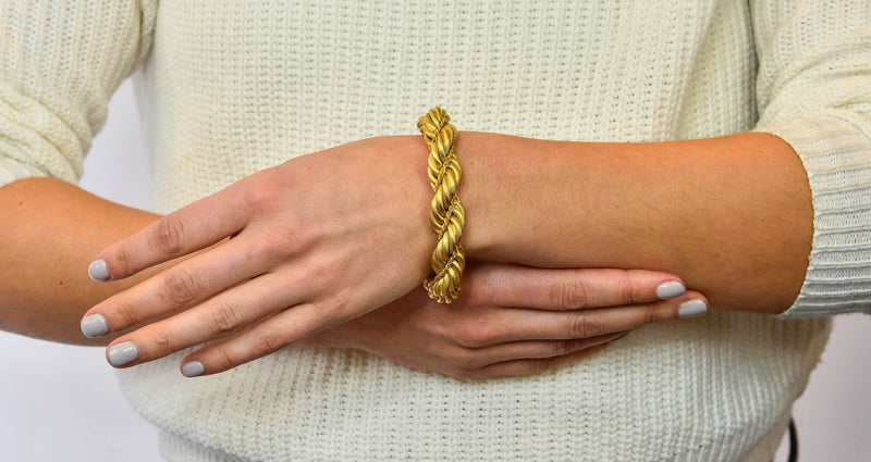 Tiffany Co. Vintage 18 Karat Gold Large Twisted Rope Bracelet