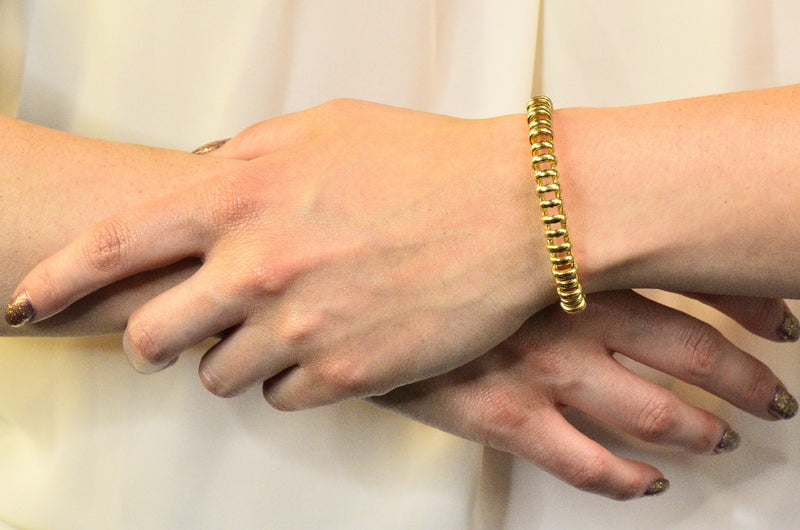 Tiffany & Co. Vintage 18 Karat Gold Ribbed Cuff Bracelet - Wilson's Estate Jewelry