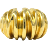 Tiffany & Co. Vintage 1970's 18 Karat Gold Bombè Fashion Ring Wilson's Estate Jewelry