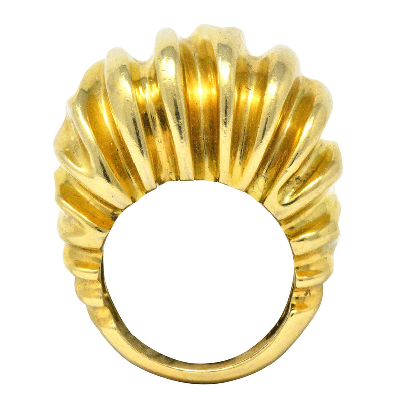 Tiffany & Co. Vintage 1970's 18 Karat Gold Bombè Fashion Ring Wilson's Estate Jewelry