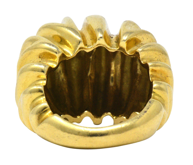 Tiffany & Co. Vintage 1970's 18 Karat Gold Bombè Fashion Ring Wilson's Estate Jewelry