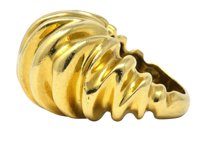 Tiffany & Co. Vintage 1970's 18 Karat Gold Bombè Fashion Ring Wilson's Estate Jewelry