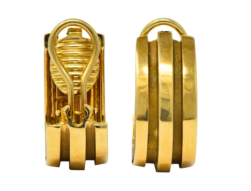 Tiffany & Co. Vintage 1995 18 Karat Gold Atlas Ear-Clip Earrings - Wilson's Estate Jewelry