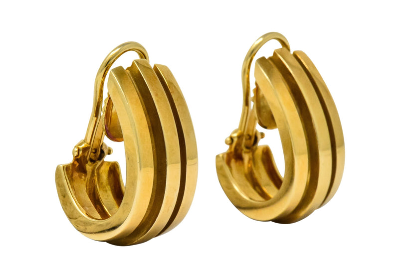 Tiffany & Co. Vintage 1995 18 Karat Gold Atlas Ear-Clip Earrings - Wilson's Estate Jewelry