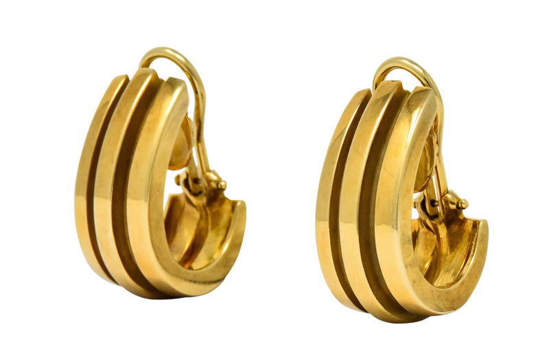 Tiffany & Co. Vintage 1995 18 Karat Gold Atlas Ear-Clip Earrings - Wilson's Estate Jewelry