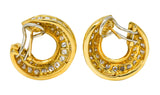 Tiffany & Co. Vintage 3.48 CTW Diamond 18 Karat Gold Hoop Swirl Earrings - Wilson's Estate Jewelry
