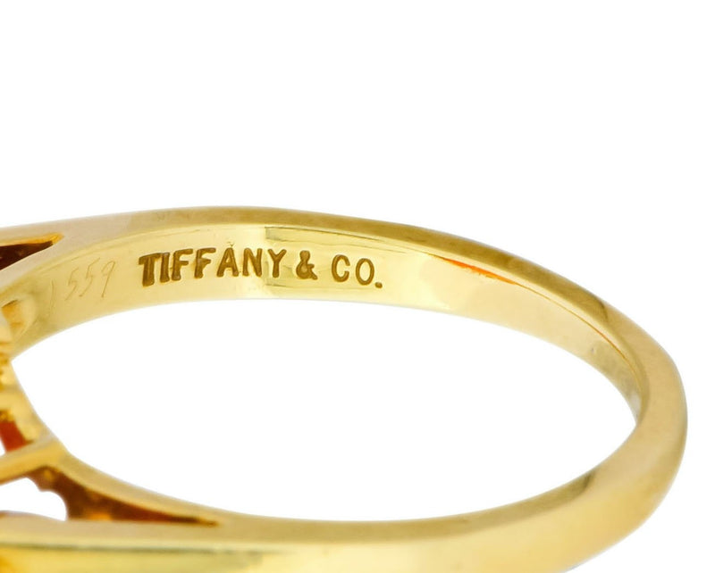 Tiffany & Co. Vintage 4.86 CTW Fire Opal Diamond 18 Karat Gold Ring - Wilson's Estate Jewelry