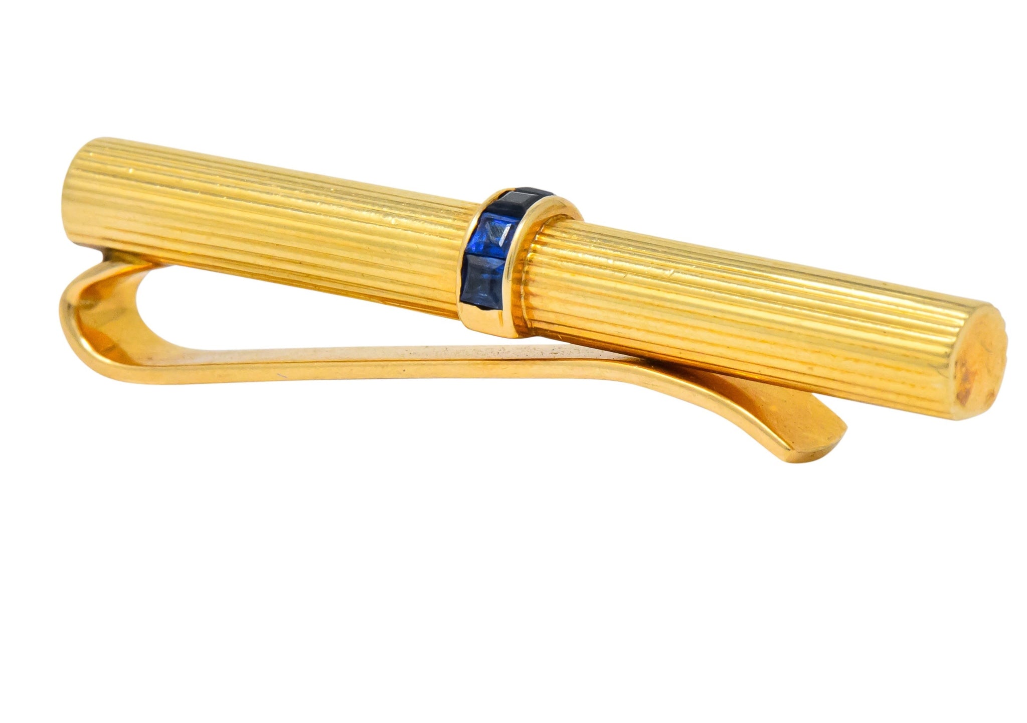 Tiffany & Co. Vintage Sapphire 14 Karat Gold Men's Tie Clip - Wilson's Estate Jewelry