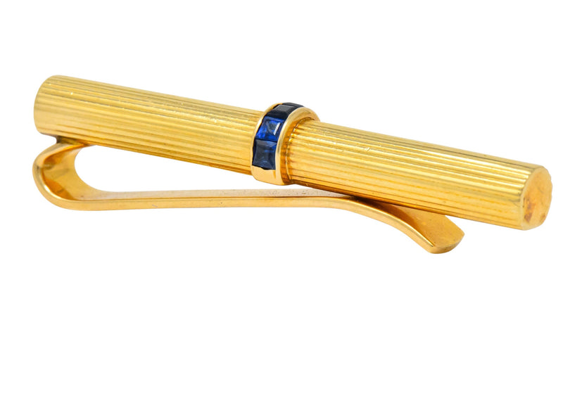 Tiffany & Co. Vintage Sapphire 14 Karat Gold Men's Tie Clip - Wilson's Estate Jewelry