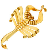 Trabert & Hoeffer Mauboussin Retro Citrine 14 Karat Gold Scorpion Brooch - Wilson's Estate Jewelry