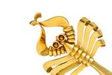 Trabert & Hoeffer Mauboussin Retro Citrine 14 Karat Gold Scorpion Brooch - Wilson's Estate Jewelry