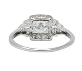 Traub Art Deco 0.85 CTW Diamond Platinum Engagement Ring - Wilson's Estate Jewelry