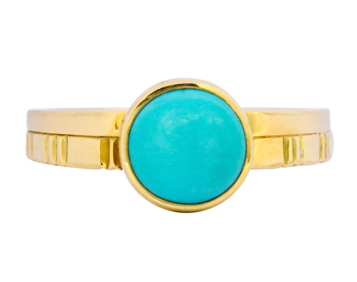 Turquoise 18 Karat Gold Stacking Ring