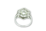 Unique Art Deco 1.19 Carats Old European Diamond Platinum Alternative Ring GIA Wilson's Estate Jewelry