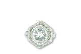 Unique Art Deco 1.19 Carats Old European Diamond Platinum Alternative Ring GIA Wilson's Estate Jewelry