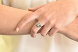 Unique Art Deco 2.90 CTW Diamond Sapphire Platinum Engagement Ring Wilson's Estate Jewelry