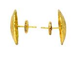 Unoaerre 18 Karat Yellow Gold Textured Disc Earrings - Wilson's Estate Jewelry