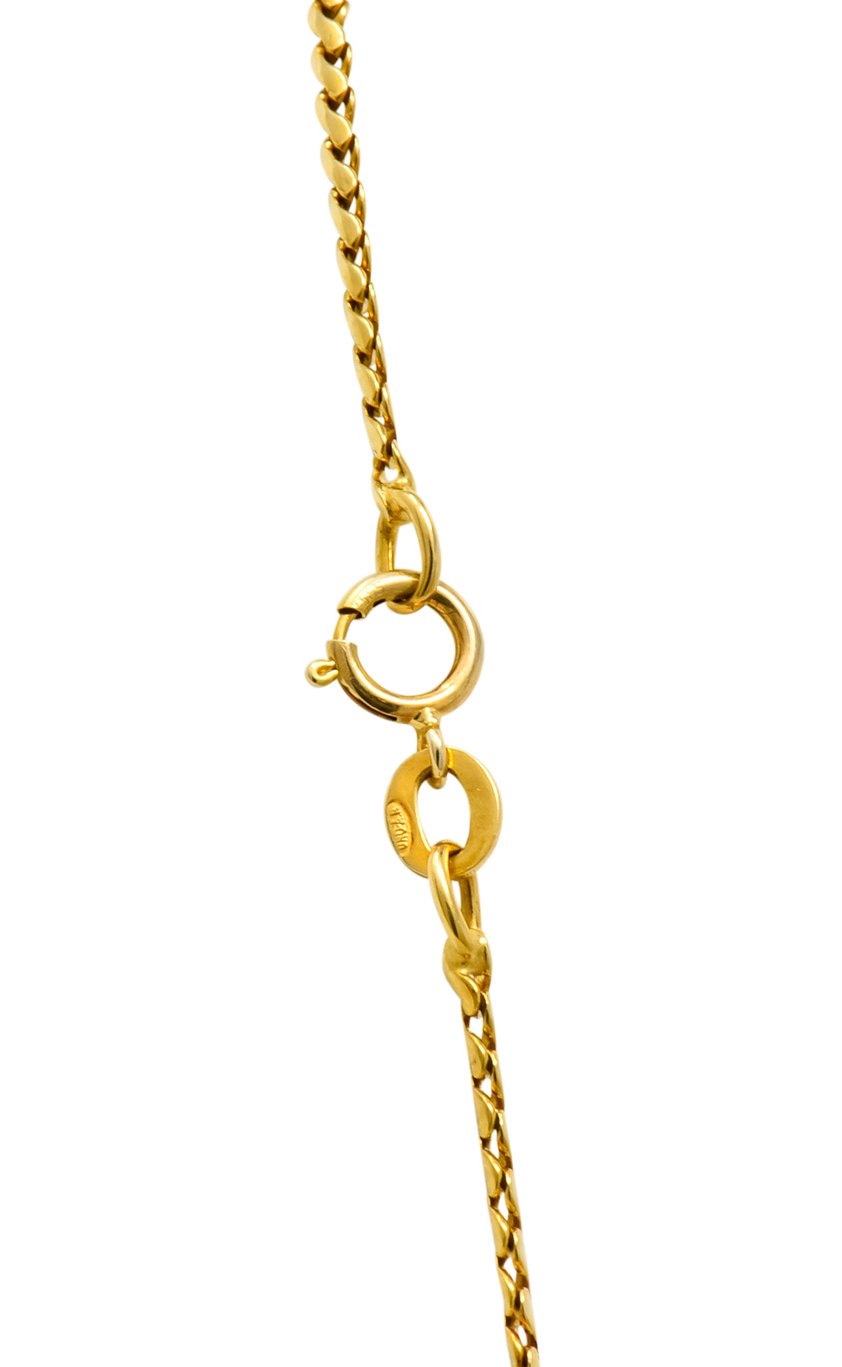 UnoAErre Contemporary Lapis Lazuli 18 Karat Gold Teddy Bear Pendant Necklace - Wilson's Estate Jewelry