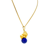 UnoAErre Contemporary Lapis Lazuli 18 Karat Gold Teddy Bear Pendant Necklace - Wilson's Estate Jewelry