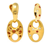 Valente Milano Diamond Ruby 18 Karat Gold Italian Earrings - Wilson's Estate Jewelry