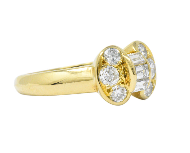 Van Cleef & Arpels 0.60 CTW Diamond 18 Karat Yellow Gold Bow Ring Wilson's Estate Jewelry