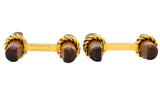 Van Cleef and Arpels New York 18 Karat Gold Wooden Men's Cufflinks - Wilson's Estate Jewelry