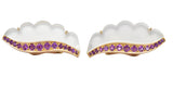Van Cleef & Arpels 1.05 CTW Pink Sapphire Rock Crystal Mother Of Pearl 18 Karat Gold Ear-Clips Earrings Wilson's Estate Jewelry