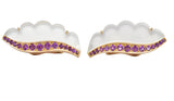Van Cleef & Arpels 1.05 CTW Pink Sapphire Rock Crystal Mother Of Pearl 18 Karat Gold Ear-Clips Earrings Wilson's Estate Jewelry