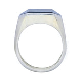 Van Cleef & Arpels 9.00 CTW No Heat Sapphire Platinum-Topped 18 Karat White Gold Men's Ring AGL - Wilson's Estate Jewelry