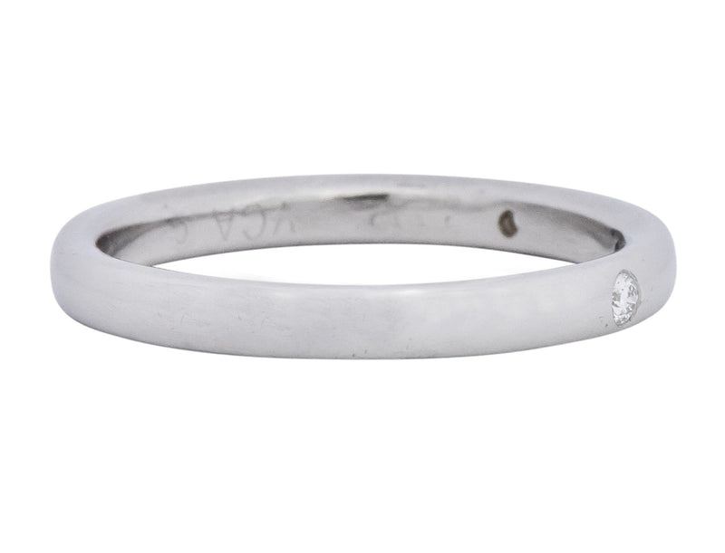 Van Cleef & Arpels Diamond Platinum Three Stone Band Ring - Wilson's Estate Jewelry