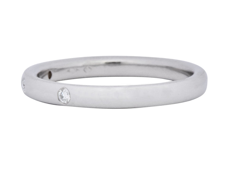 Van Cleef & Arpels Diamond Platinum Three Stone Band Ring - Wilson's Estate Jewelry