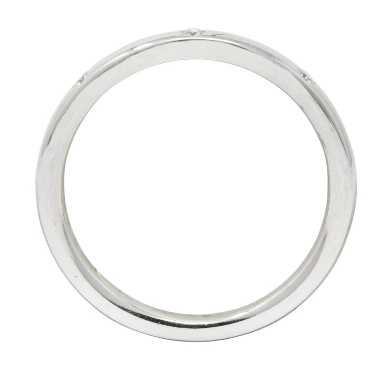 Van Cleef & Arpels Diamond Platinum Three Stone Band Ring - Wilson's Estate Jewelry