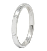 Van Cleef & Arpels Diamond Platinum Three Stone Band Ring - Wilson's Estate Jewelry