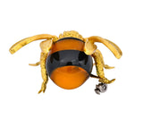 Van Cleef & Arpels French 1970's Vintage Onyx Amber Chrysoprase 18 Karat Gold Bee Bug Brooch - Wilson's Estate Jewelry