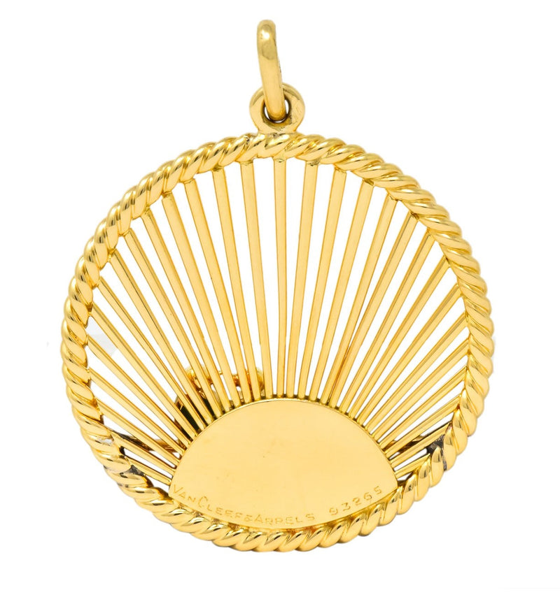 Van Cleef & Arpels Turquoise 18 Karat Gold Love Bird French Charm Circa 1950 - Wilson's Estate Jewelry