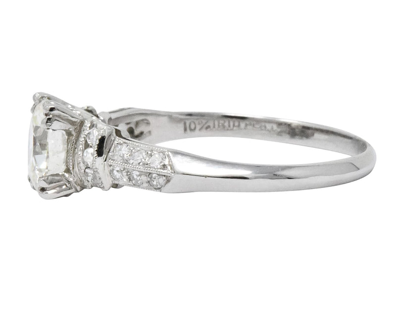 Vibrant Retro 1.15 CTW Diamond Platinum Engagement Ring - Wilson's Estate Jewelry