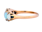 Vibrant Victorian Opal Diamond 14 Karat Gold Ring - Wilson's Estate Jewelry