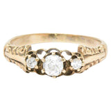 Victorian 0.29 CTW Diamond & 14K Yellow Gold Engagement Ring Wilson's Estate Jewelry