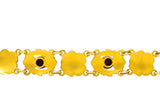 Victorian 0.45 CTW Ruby 14 Karat Gold Flower Link Bracelet - Wilson's Estate Jewelry