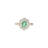 Victorian 1.45 CTW Emerald Diamond 14 Karat Gold Cluster Ring Wilson's Estate Jewelry