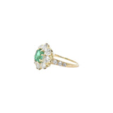 Victorian 1.45 CTW Emerald Diamond 14 Karat Gold Cluster Ring Wilson's Estate Jewelry