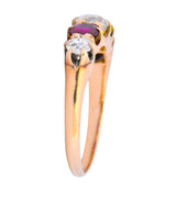 Victorian 0.51 CTW Diamond Ruby 14 Karat Gold Stackable Band Ring - Wilson's Estate Jewelry