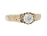 Victorian 0.57 CTW Diamond 14 Karat Rose Gold Engagement Ring GIA Wilson's Estate Jewelry