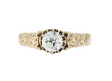 Victorian 0.57 CTW Diamond 14 Karat Rose Gold Engagement Ring GIA Wilson's Estate Jewelry
