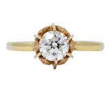 Victorian 0.70 CTW Diamond 14 Karat Two-Tone Gold Engagement Ring - Wilson's Estate Jewelry